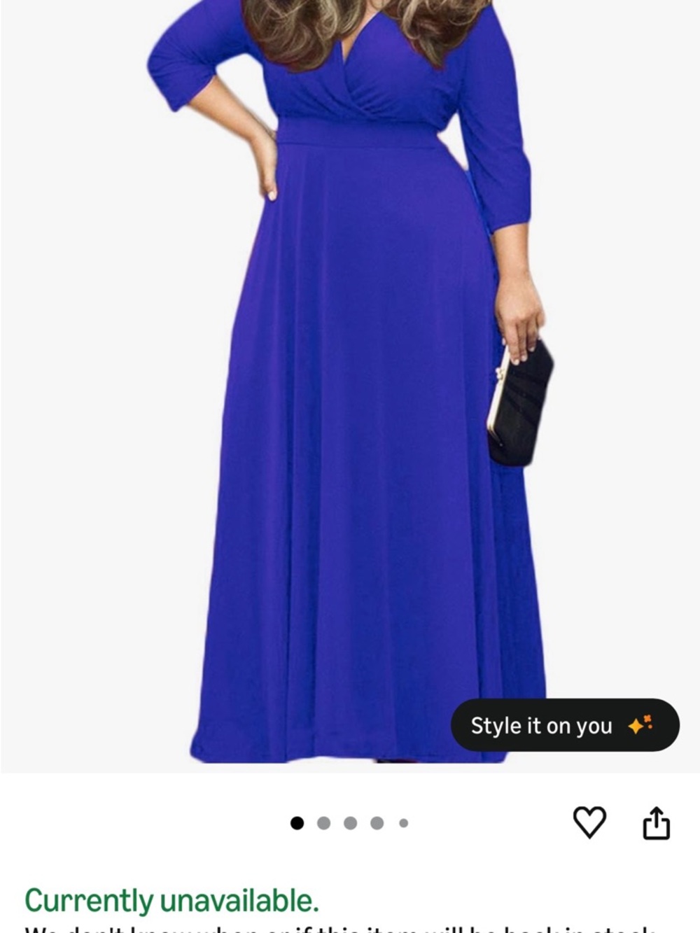 Plus-Size Cobalt Blue Maxi Skirt — Elegant High-Waist Wrap Style